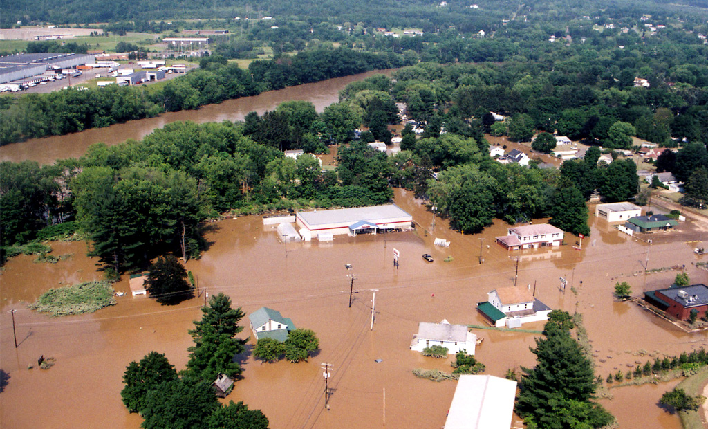 Aerial image of a flood